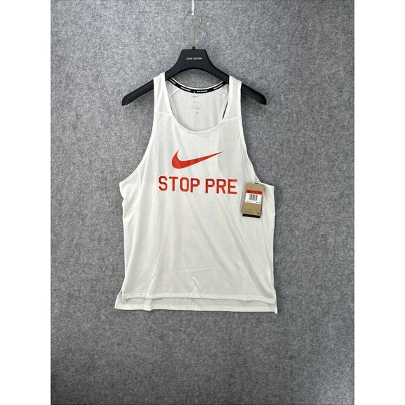 NWT NIKE Steve Prefontaine STOP PRE TRIBUTE Tank Top Singlet FN3998-121 Men’s L - Picture 1 of 9